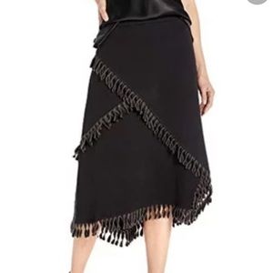 Nic + Zoe Black Fringe Skirt